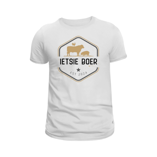 Farm Animals in Hexagon - Men's White T-Shirt