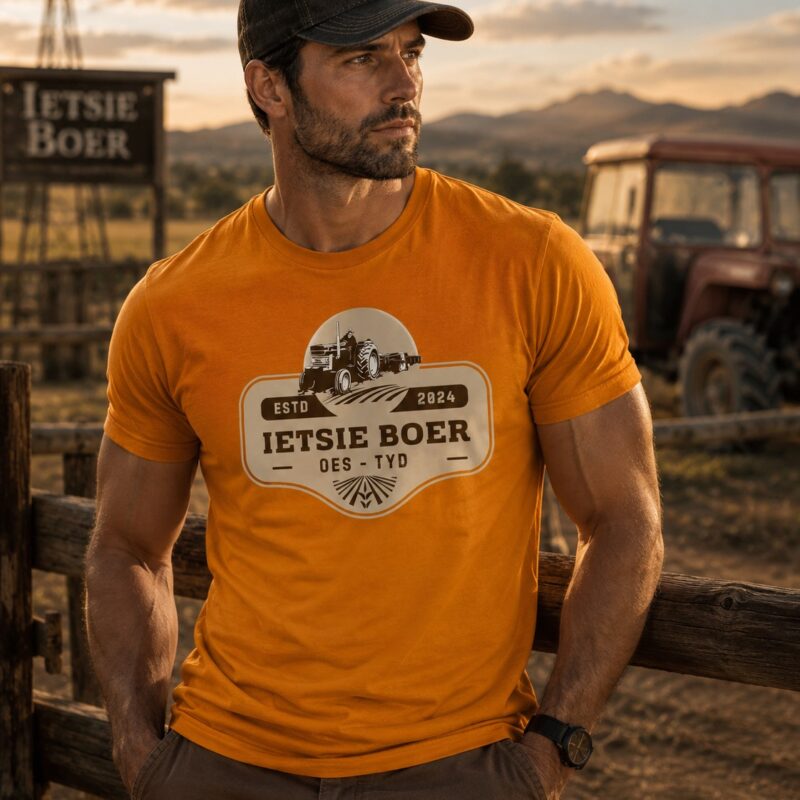 Oes Tyd Mango-Tango Colour - Men's T-Shirt