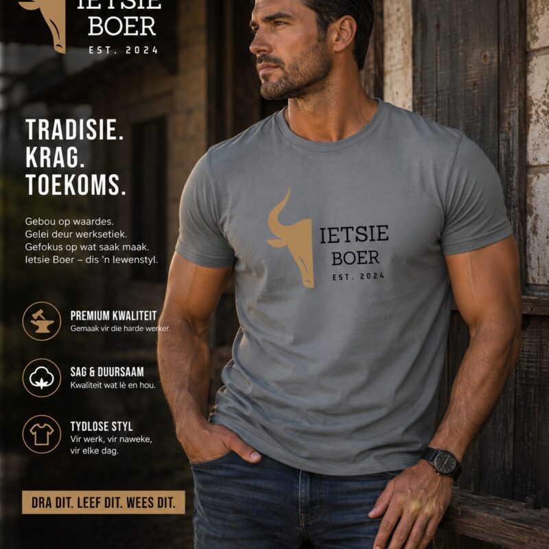 100% Ietse Boer Shirt- Grey Men's T-Shirt