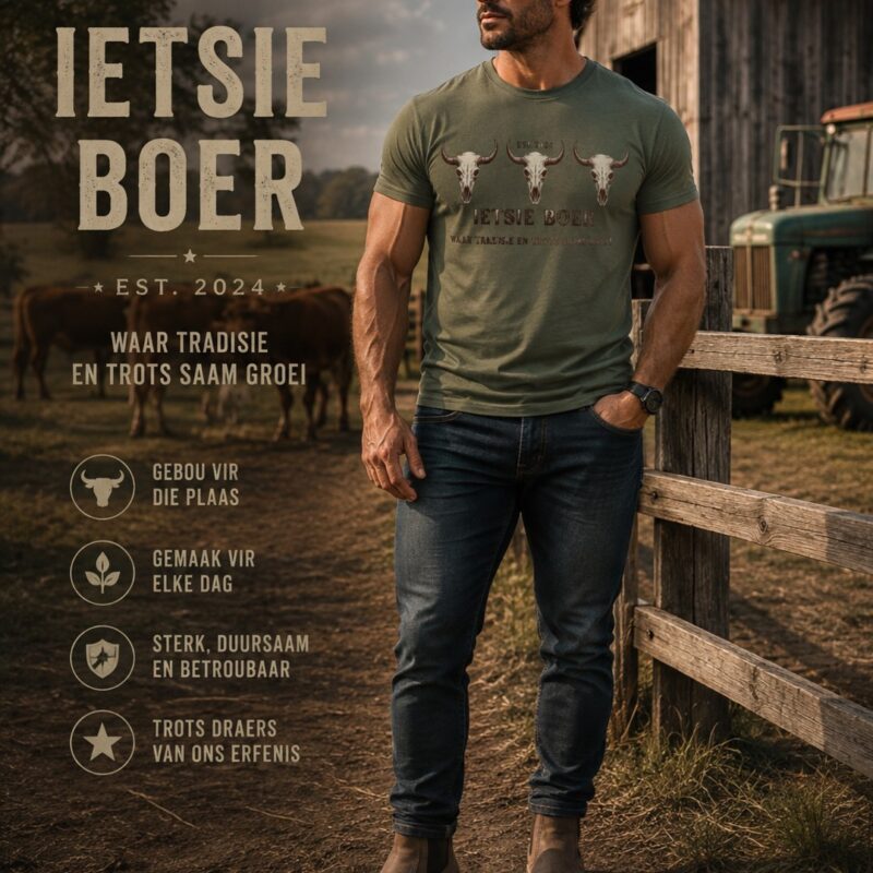 Ietsie Boer "Tradisie en Trots" Bull Skull – Olive
